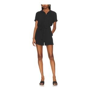 Bella Dahl Rolled Hem 'Utility' Black Tencel Romper Size S